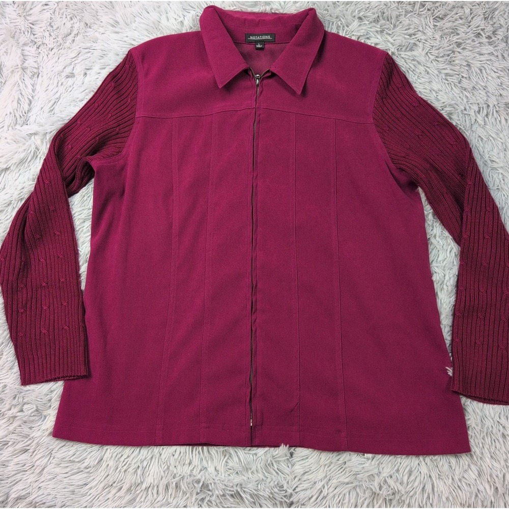 Notations Jacket Womens M Zip Up Lightweight Coat Soft Comfort Casual